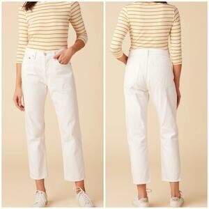 Agolde Parker Straight Leg Crop Jeans Finished Hem Milkshake White Size 32